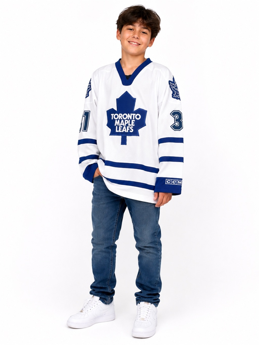 Vintage CCM Toronto Maple Leafs Curtis Joseph #31 Youth Jersey L/XL